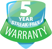 5 year streak free warranty