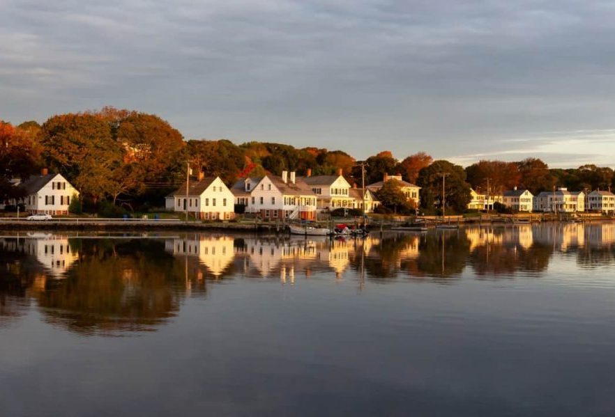 White House Along the Mystic River near Stonington Connecticut